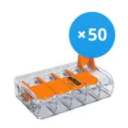 Lot 50x Wago 221-415 Bornier à vis Connecteur | 5 Câble Connexion 